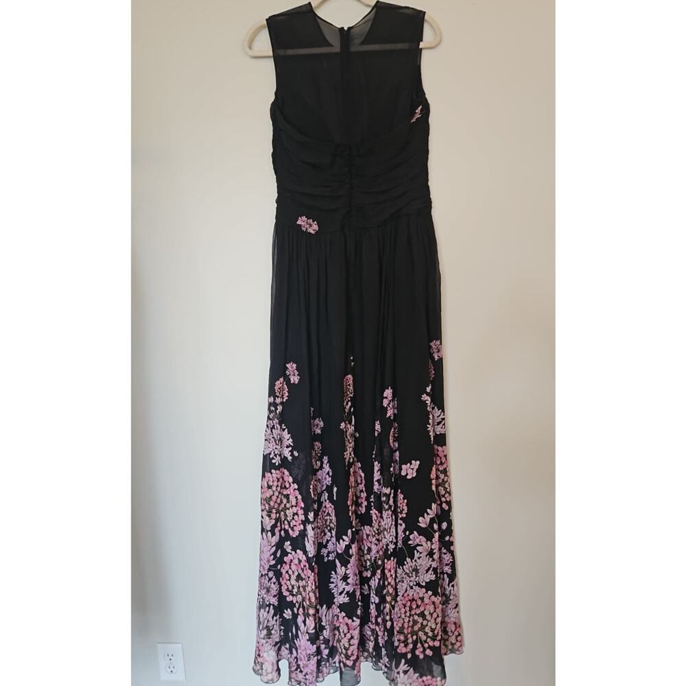 Giambattista Valli Silk Illusion Plunge Floral Print Gown Size IT 46 - Picture 4 of 8